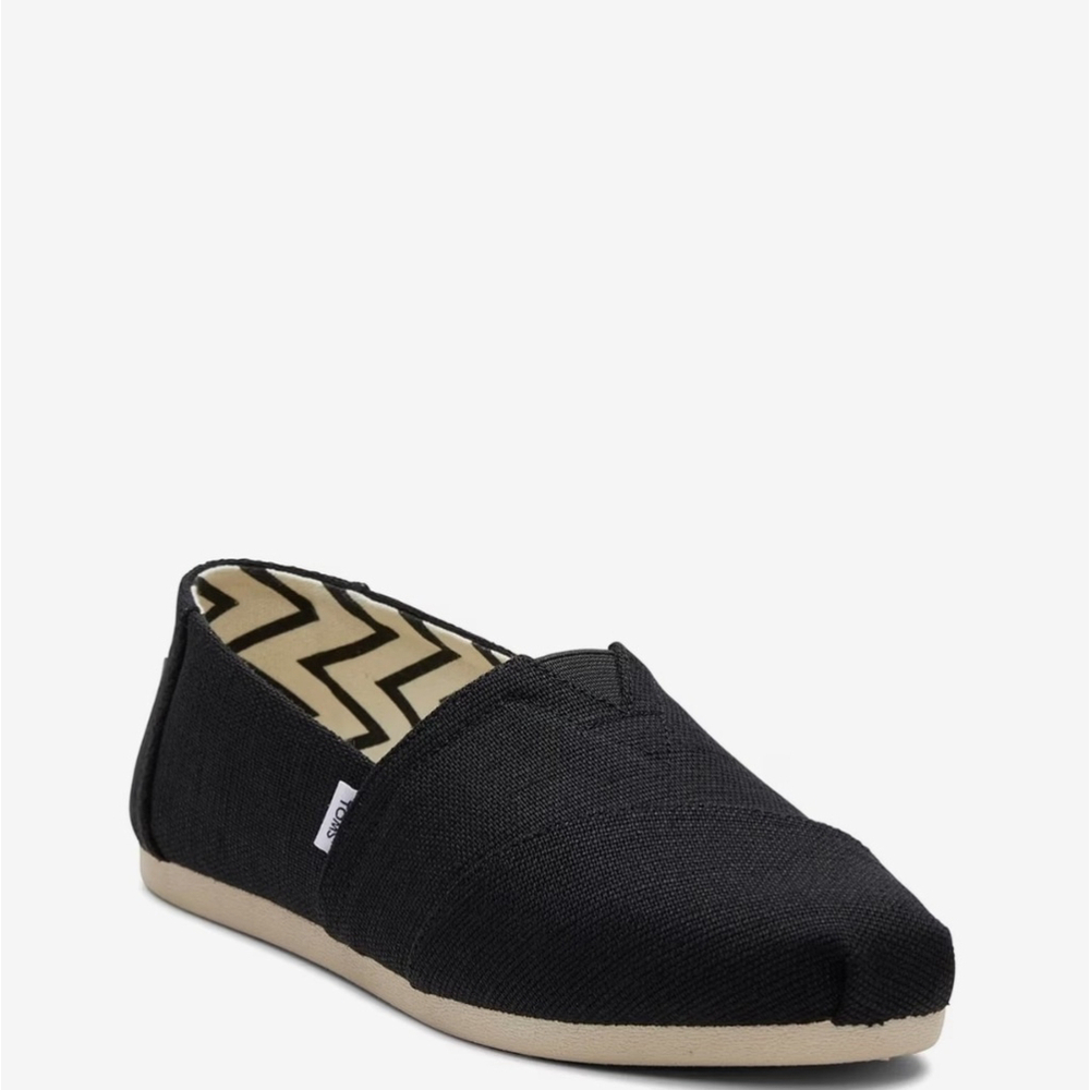 Toms Womens Alpargata Classic BLACK Canvas Slip-On Sneakers SZ 9 W - Picture 5 of 14